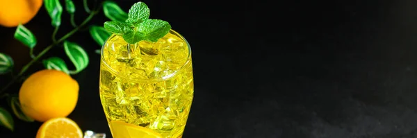 Limonáda Citron Led Drinkmenu Koncept Zdravé Stravování Jídlo Pozadí Horní — Stock fotografie