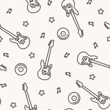 Vektör müzik desen gitar ile.
