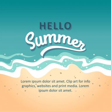 Yaz konsepti vektör çizim Merhaba. Poster, afiş, kart, el ilanı vb. için şablon.