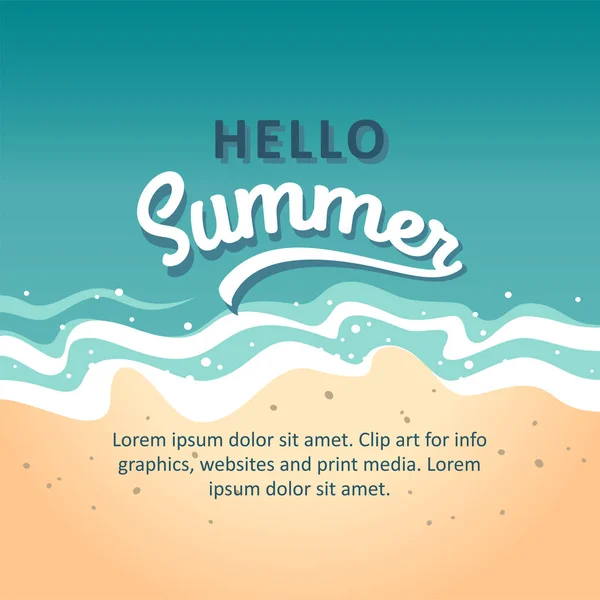 Hello summer concept vector illustration. Template for poster, banner, card, flyer etc. — Stock Vector