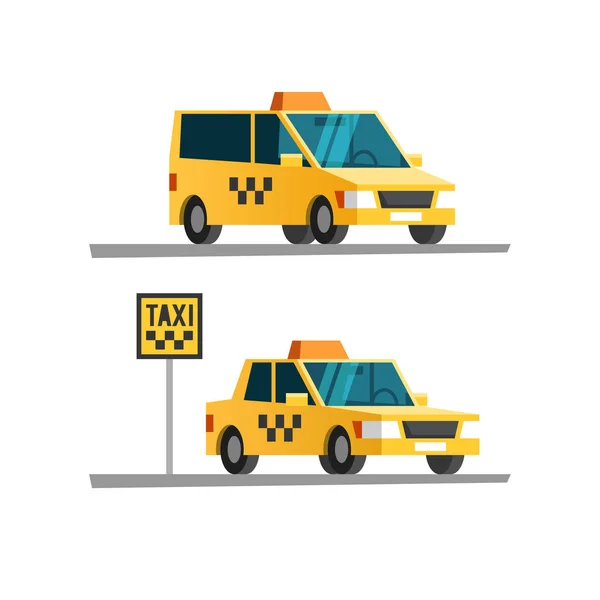 Taxi bilen. Vektor Illustration. — Stock vektor