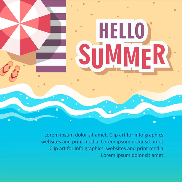 Hola ilustración vectorial concepto verano. Plantilla para póster, banner, tarjeta, volante, etc. . — Archivo Imágenes Vectoriales