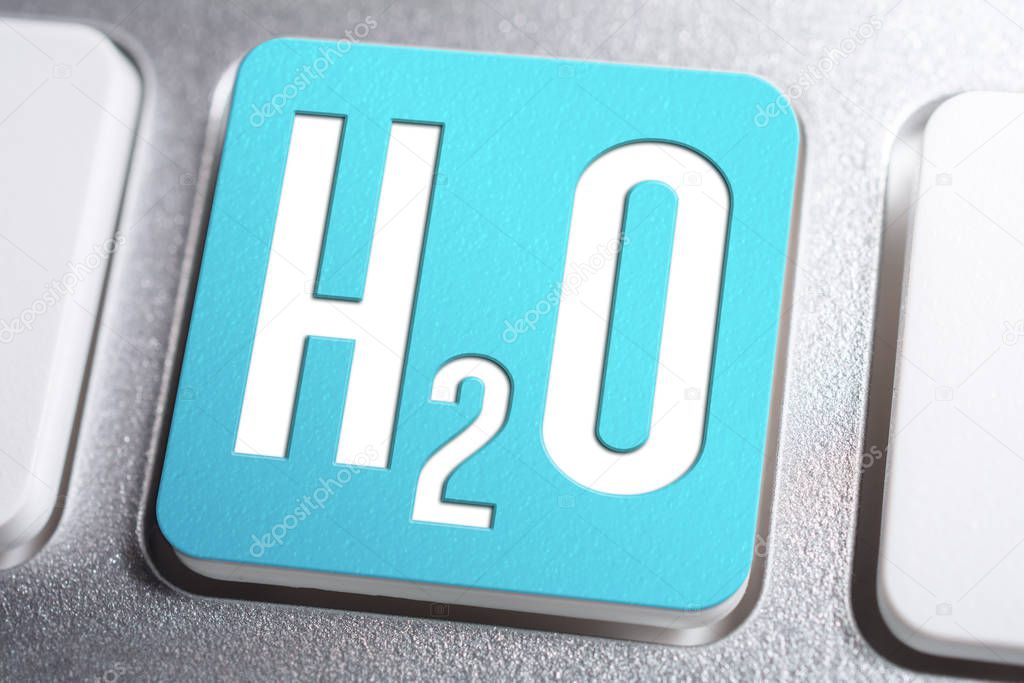 H2O Chemical Formula For Water On A Keyboard Button