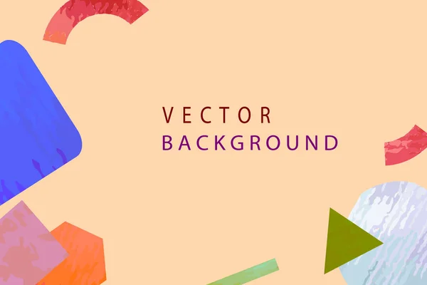 Fondo Con Formas Geométricas Con Textura Acuarela Multicolor Ilustración Vectorial — Vector de stock