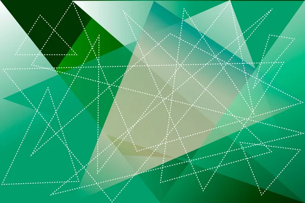 Fondo Geométrico Verde Abstracto Moderno Con Triángulos Gradiente Líneas Blancas — Vector de stock