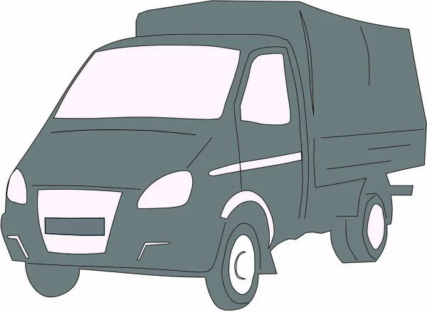 Transporte, camión, furgoneta, vehículo, maquinaria , — Vector de stock