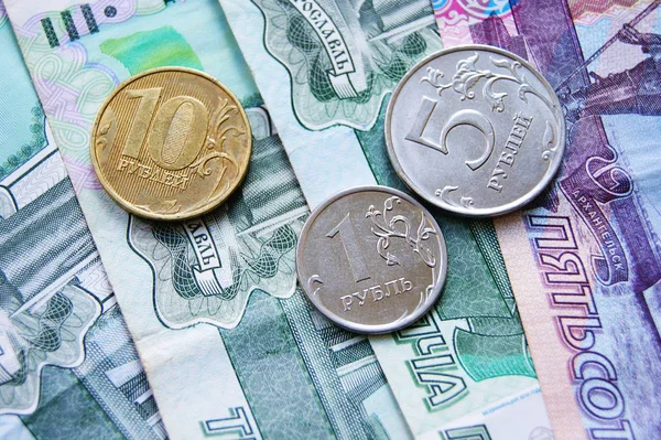 Ρούβλι Ρωσίας, χρήματα, κέρμα, νομοσχέδιο, φόντο, οικονομίας, οικονομικών — Φωτογραφία Αρχείου