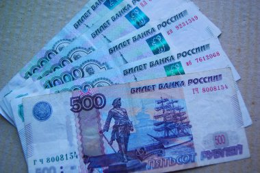 ruble, para, fatura, Rus para birimi, paket