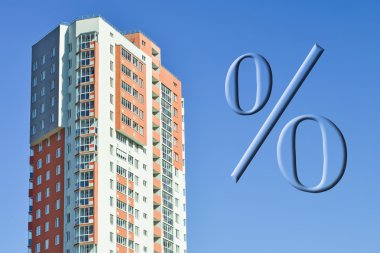 evin arka planda ercent işareti .