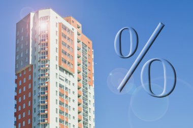 evin arka planda ercent işareti .