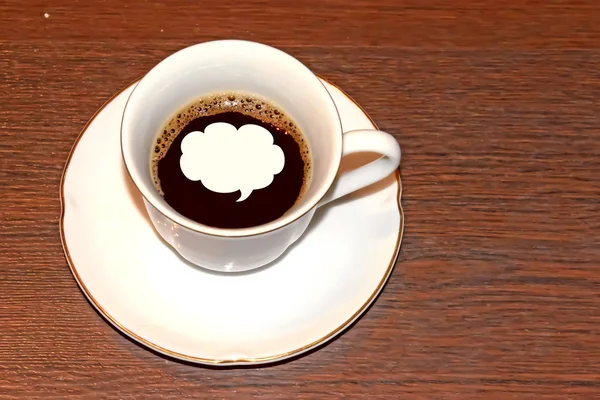 Idea y una taza de café. El concepto de buen humor matutino  . — Foto de Stock