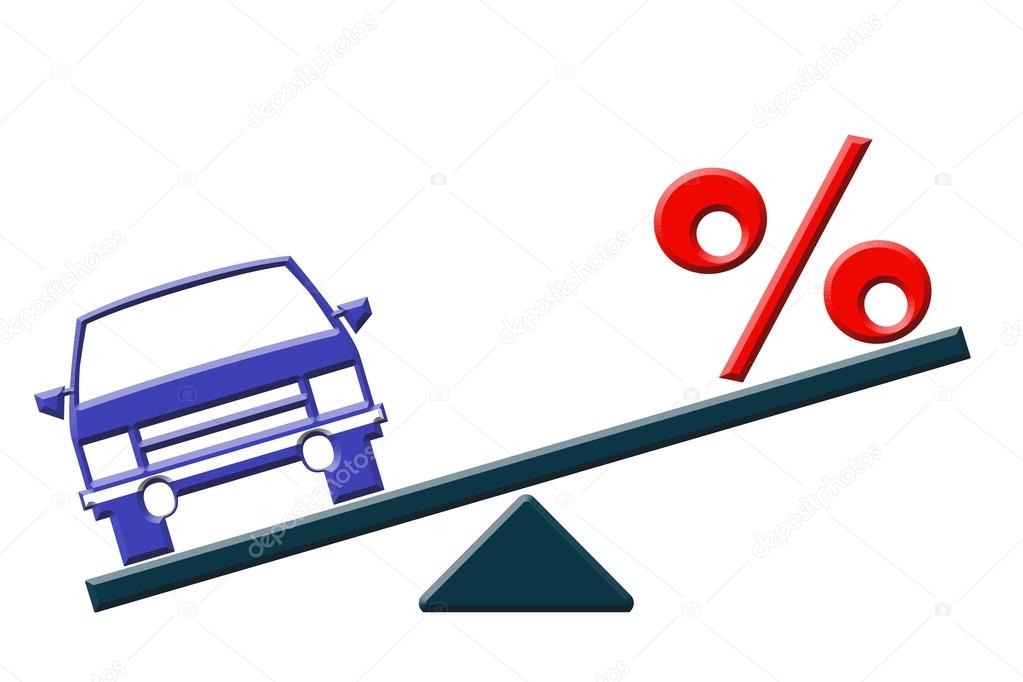 The percent sign and the car on the scales .