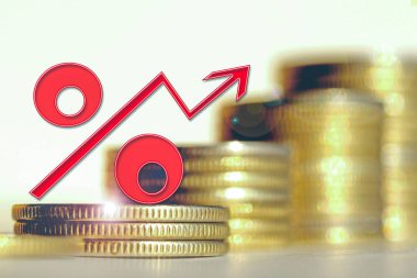 Para bir arka plan üzerinde kırmızı yüzde işareti . 