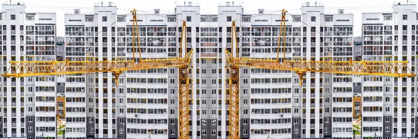 Panorama da construção de edifícios de concreto moderno — Fotografia de Stock