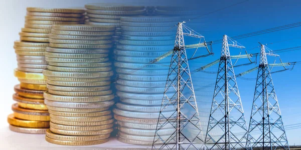Stromnetz vor dem Hintergrund des Geldes . — Stockfoto