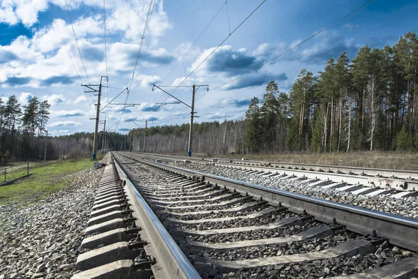 Railroad on the background of blue sky — Stock Photo, Image