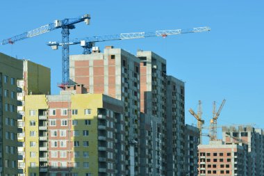 Modern bir yerleşim bölgesinde inşaatı Panoraması