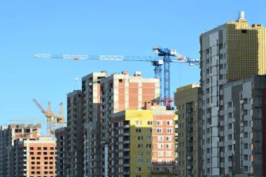 Modern bir yerleşim bölgesinde inşaatı Panoraması