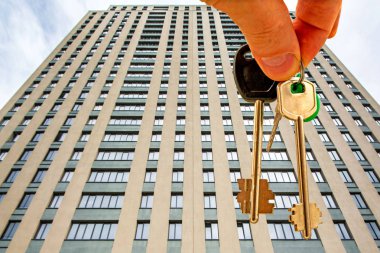 Evin cephe arka planda dairenin anahtarları .