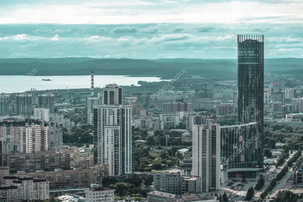 Russia . Ekaterinburg . View city waterfront .