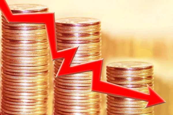 Para bir arka plan üzerinde kırmızı ok simgesi . 