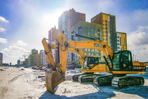 Arka Plan Inşaat Mavi Gökyüzünde Panoraması — Stok fotoğraf