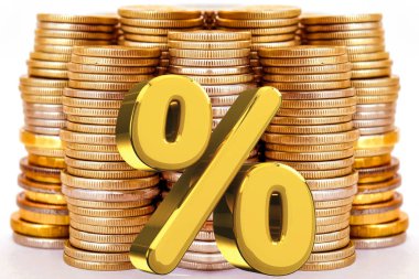 Arka plan para faiz sembolü. Banka değişiklikler kavramı .