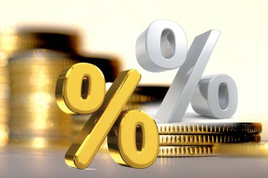 Arka plan para faiz sembolü. Banka değişiklikler kavramı .