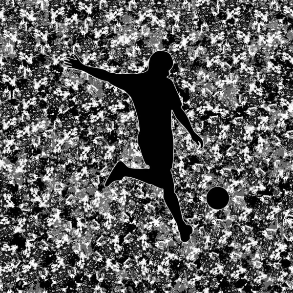 Silhouette Eines Fußballers Auf Grunge Hintergrund Vektorillustration — Stockvektor