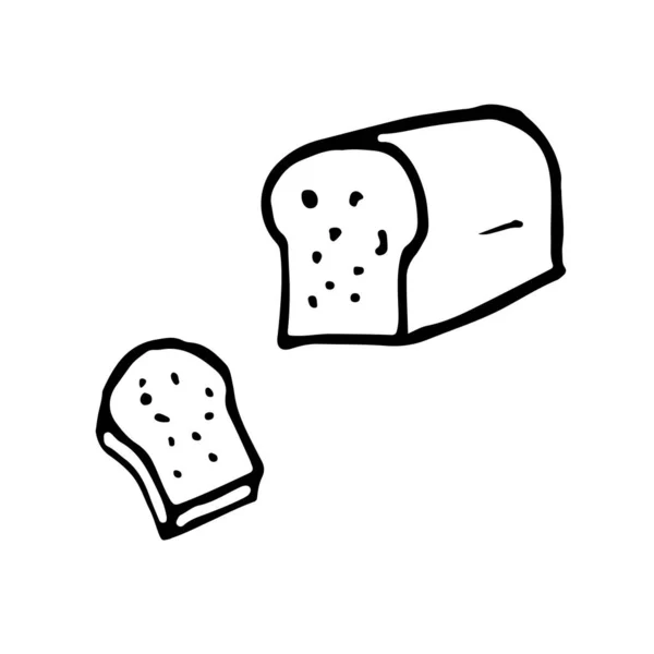 Vector Bread Picture Liner Icon Baking Homemade Bread — Stock Vector