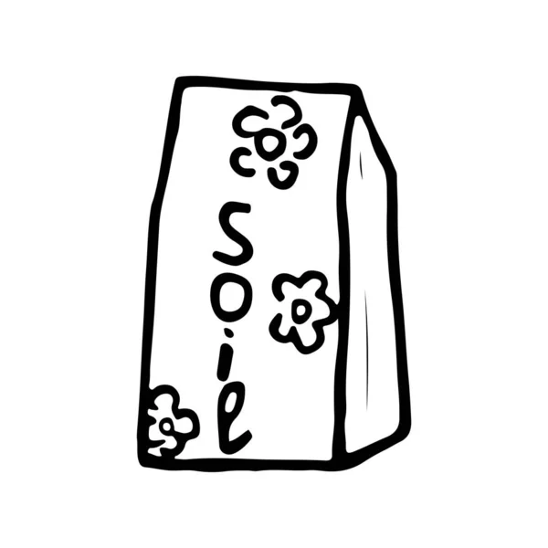 Icono del paquete de suelo. Esquema del icono del vector del paquete de suelo para el diseño web aislado en el paquete de fondo blanco de suelo para plántulas — Archivo Imágenes Vectoriales