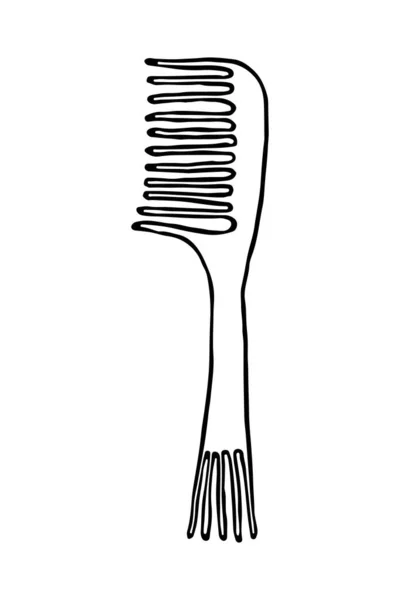 Szczotka do włosów zarys ikony. liniowy znak stylu dla mobilnej koncepcji i projektowania stron internetowych. Sprzęt fryzjerski prosty wektor linii ikona. Symbol, ilustracja logo. grafika wektorowa izolowana — Wektor stockowy