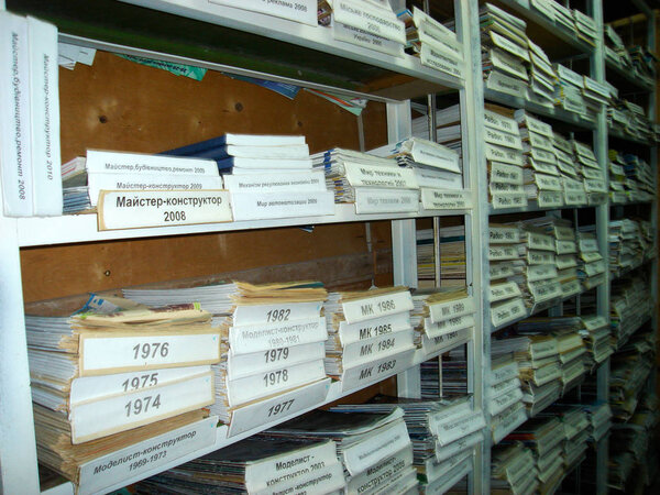 bookshelves in the library