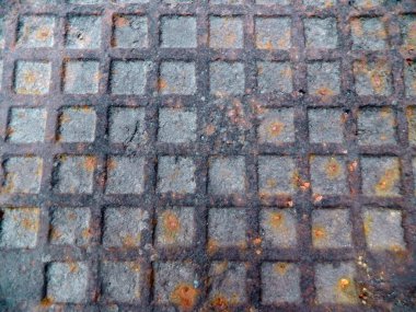 manhole in city summer park