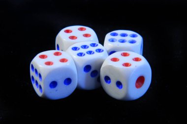 game dice isolated on black background