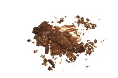 Beyaz arkaplanda izole edilmiş çikolata