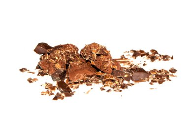 Beyaz arkaplanda izole edilmiş çikolata