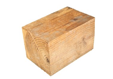 Beyaz arka plan üzerinde izole ahşap kiriş