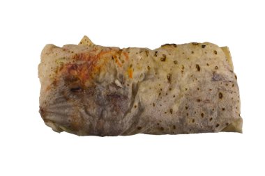 Beyaz arkaplanda izole edilmiş et