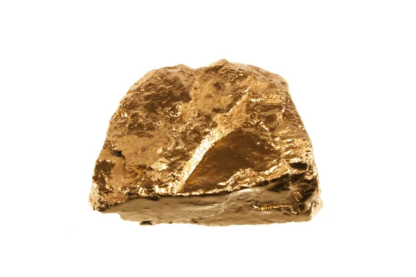 Χρυσή πέτρα που απομονώνεται σε λευκό φόντο — Φωτογραφία Αρχείου