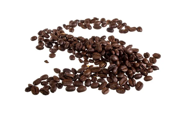 Kaffe korn isolerad på vit bakgrund — Stockfoto