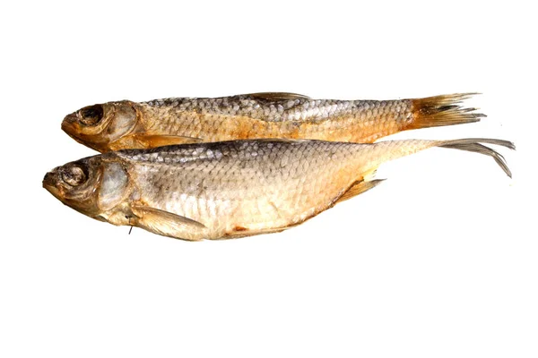 Suché ryby izolované na bílém pozadí — Stock fotografie