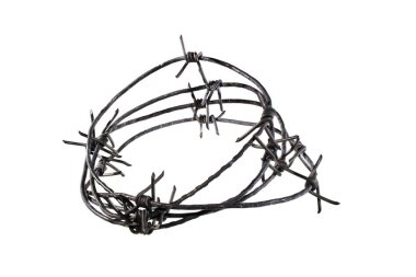 barbed wire isolated on white background clipart
