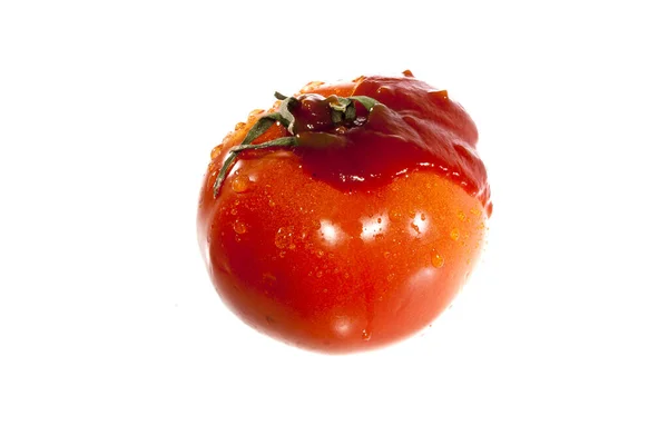 Tomate Isolado Sobre Fundo Branco — Fotografia de Stock