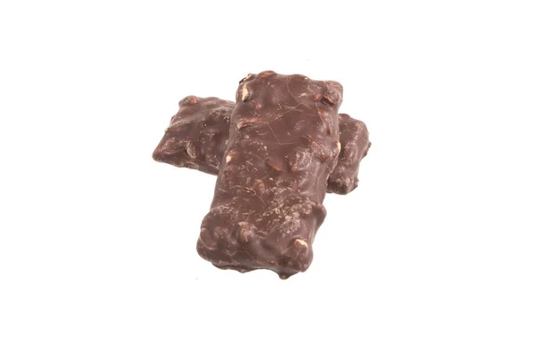 Galleta Chispas Chocolate Aislado Sobre Fondo Blanco — Foto de Stock