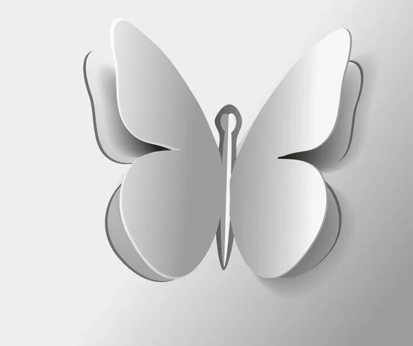 Insect butterfly one large outline isolated gray — Stock Photo, Image