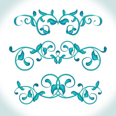 Çiçekli kaligrafik elementler