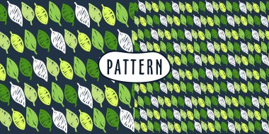 Leaves vector seamless pattern. Doodle seamless pattern. Repeating geometric illustration. Simple graphic design.