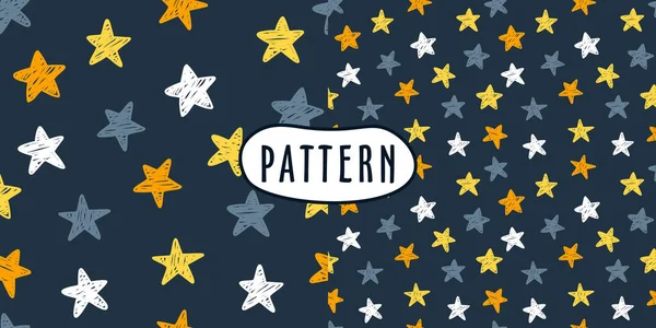 Star Vector Seamless Pattern Doodle Seamless Pattern Repeating Geometric Illustration — 图库矢量图片