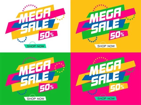 Sale banner template design. Mega sale special offer. Vector illustration.